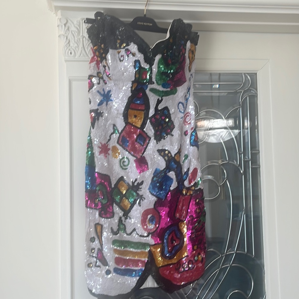 Custom made Sequence Colorful Dress Sweet Heart Front Size M